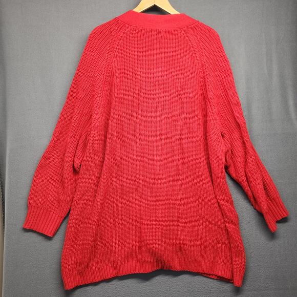 Woman Within Cardigan Sweater Womens Plus Size 3X Red V Neck Casual - Picture 2 of 13